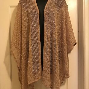 Gold cape style shoulder drape